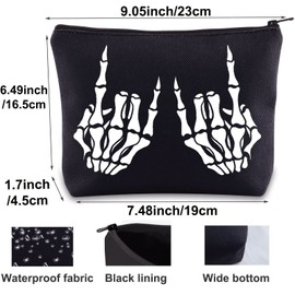 BWWKTOP - Bolsa de maquillaje para manos de roca con esqueleto, diseño de manos de cráneo de roca, regalo con esqueleto, roca, con cierre, bolsa de esqueleto, Mano de roca esqueleto, Bolsa