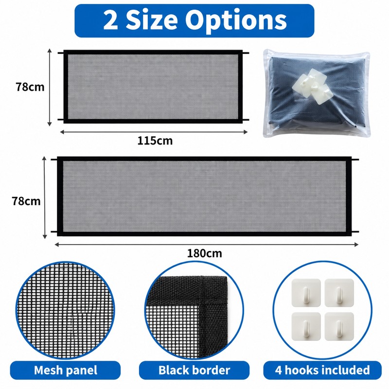 Dog Mesh Barrier Gate for Stairs & Doorways – Foldable