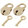 Waziaqoc Mini Bear Head Shaped Padlock, Retro Gold Vintage Style