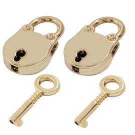 Waziaqoc Mini Bear Head Shaped Padlock, Retro Gold Vintage Style Lock and Keys for Wooden Boxes Jewelry Box Storage Box Lockable Diary Book