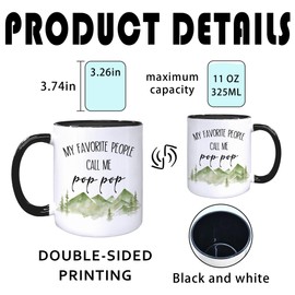 Foyoulame PopPop Coffee Mugs, Grandpa Coffee Teacup, Fathers Day Birthday Gifts for PopPop, Grandpa Gifts from Grandkids Grandchildren, My Favorite People Call Me Pop Pop Ceramic CoffeeMug 11oz