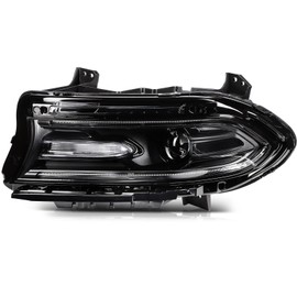 LSAILON Headlight Assembly Replacement Fit For Dodge Charger 2015-2021 Black Housing Clear Lens Driver Side 68214397AB CH2502270