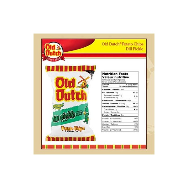 Old Dutch Dill Pickle Chips 2 Large Bags {Imported From Canada}