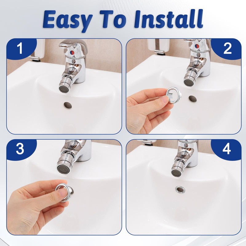 LIQWEI 12 Pcs Bathroom Sink Overflow Ring, Sink Overflow Cover