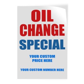 Custom Door Decals Vertical Vinyl Stickers Multiple Sizes Oil Change Special $19.95 Advertisement Business Industrial Luggage & Bumper Stickers for Cars 10x14Inches