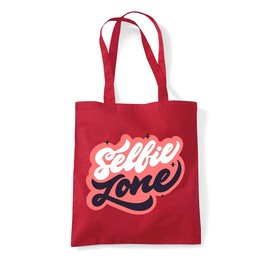Miammo Selfie zone graphic (girl power set) tote shopping bag - Red