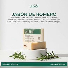 Uiixol Jabones Artesanales en Barra con Aromaterapia | Kit de 5 Jabones con Aceite Esencial de Romero | Jabón Corporal Vegano Natural para Cuerpo y En