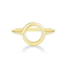 Miabella 925 Sterling Silver or 18K Gold Plated Open Circle Ring for Women Made in Italy (yellow-gold-plated-silver, 8)