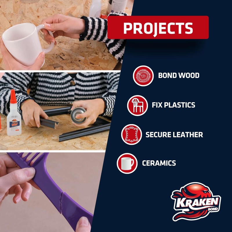 KRAKEN BOND Wow! Spray Adhesive Activator(3X16.9 Oz.) - Cyanoacrylate Super