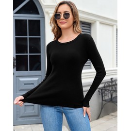 Women Fall Sweater Casual Long Sleeve Ribbed Knit Pullover Tops Loose Crewneck Clothes 2024 Black X-Large