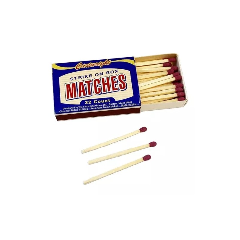 Cartwright, Strike On Box Pocket Matches, Premium Quality, 32 Count,