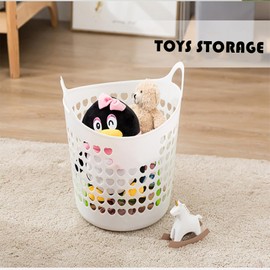 BANEBOR Portable Laundry Hamper with Handles - Foldable Rectangle Clothes Basket for Bedroom, Bathroom, Dorm, or Storage - Durable Plastic Laundry Organizer (Red, Large)