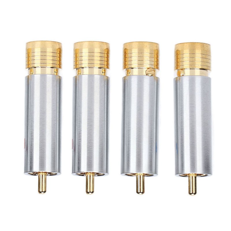 4PCS Preffair/R1722 Audio Connector Gold Plated Self Locking Solderless RCA