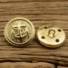 10Pcs Clothes Buttons - Metal Boat Anchor Pattern Sewing Buttons