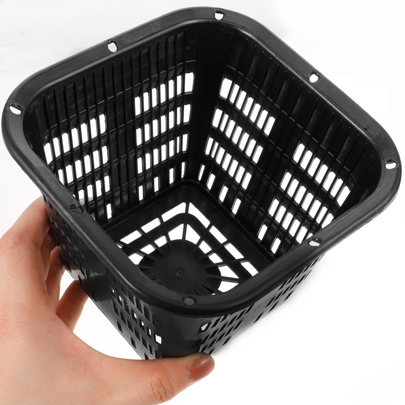 GANAZONO 8Pcs 4.33 Inch Hydroponic Net Pots Square Mesh Planting