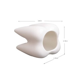 YOUYA DENTAL Succulent Plant Pots, Cute Tooth Shape White Ceramic Planter Cactus Plant Pot Flower Vase, Creative Pen Pencil Holder for Office Home Desk Deco (Plants Not Included)