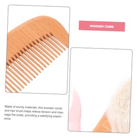 BIUDECO Wooden Hair Comb Set 3pcs Baby Hair Brush Scalp Massager Detangle Fine Straight Hair for Valentine's Day Birthday