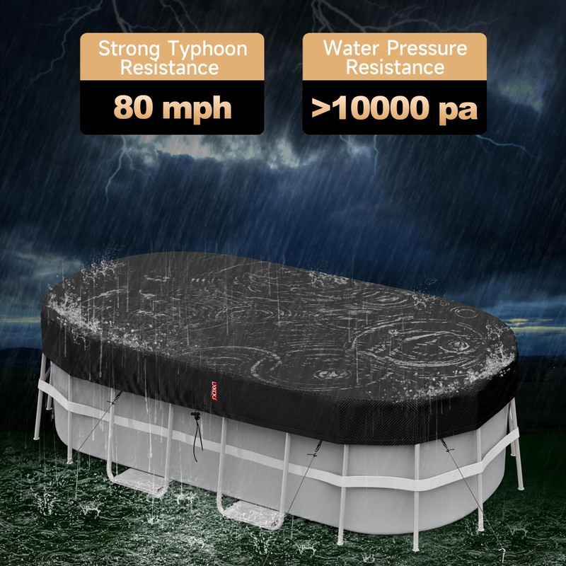 LXKCKJ 8x14 FT Oval Pool Cover with Above Ground Pool,