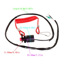 Boat Engine Emergency Kill Stop Switch 37830-91J00 37830-91J01 37830-91J02 37830-91J03 37830-91J04 for Suzuki / 5033404 05033404 for Evinrude Johnson OMC BRP 4HP 5HP 6HP Outboard Motor
