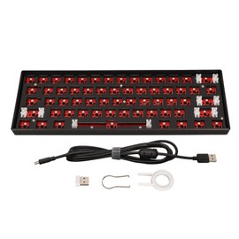 61 Keys Mechanical Keyboard DIY Kit Support Wireless 2.4G BT 3.0 5.0 Type C Wired Modular Mechanical Gaming Keyboard with RGB Black