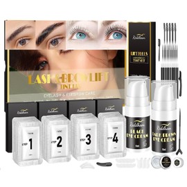 Lucoss All in One Eyelash Lifting Set with Colouring Brown and Black, Eyelash Lifting Gift Set, Lash Lifting Set, Brow Lamination Kit, Eyelash Lifting Set with Colour Black Updated Glue