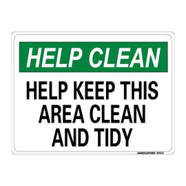 Help Keep This Area Clean And Tidy 225x300mm Sign Polypropylene Mountable