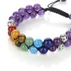 Top Plaza Amethyst Bead Chakra Bracelet 7 Chakras Healing Crystals