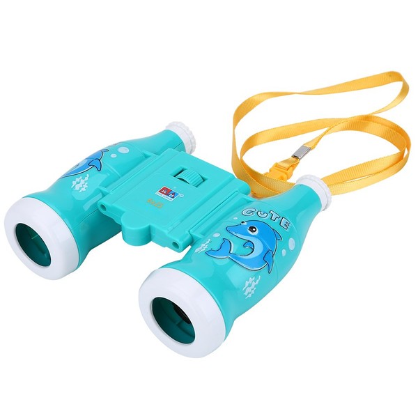 VGEBY1 Binoculars for Children, 6X Magnification Mini Kids Binoculars Toys with Lanyard for Children Learning Gift(Blue) Telescope, Eyepiece Mirror