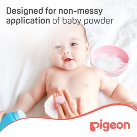 Pigeon Baby Powder Case with Puff, Pink