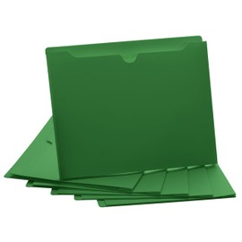 Green File Jackets, 2 Inch Expansion, Letter Size, Reinforced Straight-Cut Tab, 6 Pack