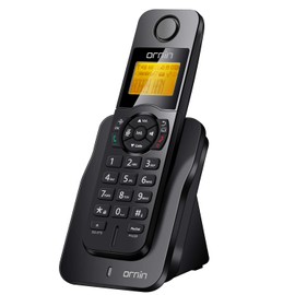 Ornin D1005 Teléfono inalámbrico para Uso doméstico y de Oficina, inyección de Aceite de Caucho (Paquete Individual, Negro)