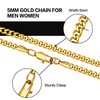 Evegfts Gold Chain Men, 5MM Diamond Cut Mens Chain Necklace