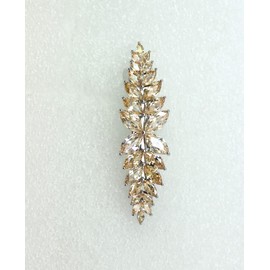 Faship Gorgeous Champagne CZ Crystal Floral Hair Barrette Clip