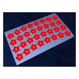 Veloviz Reflective Flower Wheel Rim Vinyl Cargo Bike Motorcycle Stickers Decals - Red