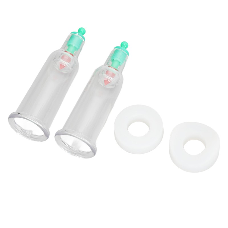 2pcs Finger Cupping Therapy Cups with Silicone Flat Elbow Rings