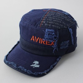 Avirex Men's Distressed Work Cap, Golf Baseball Cap, Cotton Cap, Hat, Cap, Black, For All Seasons, Deep, Spring, Summer, (01) Navy