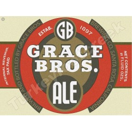 Grace Bros. Ale Label 9" x 12" Metal Sign