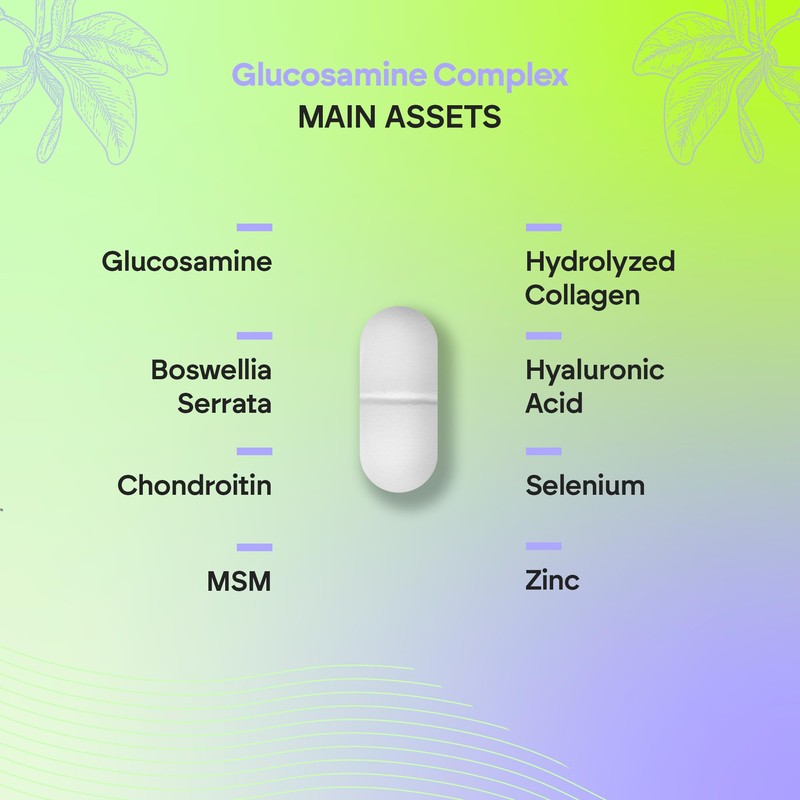 Glucosamine and Chondroitin MSM, Collagen, Hyaluronic Acid, Boswellia, Selenium and