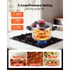 10Qt Stainless Steel Pressure Cooker with Tempered Glass Lid and
