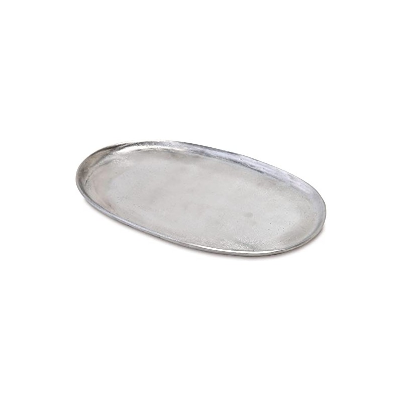 Posh Living 63637 Oval Plate, Silver, W 10.2 x D