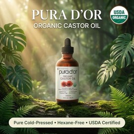PURA D'OR Aceite de Ricino Orgánico para Pestañas y Cejas 118ml