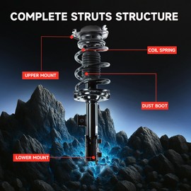 VibeUp Front Complete Strut Shock Absorber with Spring Assembly Fit for Honda CR-V 2007-2014 2.4L, Shock Absorber Complete Suspension 272492+272491, Struts Shocks Quick Complete Assembly Pair SAA091