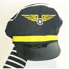 Beautiful Balloons Pilot's Hat and Aviator Kit with Moustache - perfect for top gun dress up!