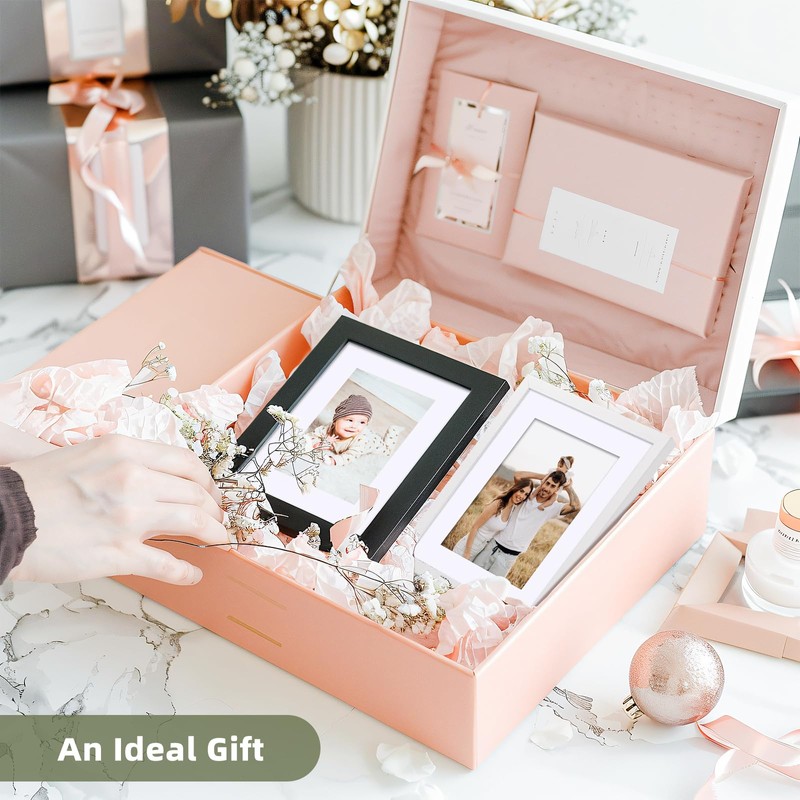 HappyHapi 8x10 Picture Frame Set of 6, 8x10 White Picture