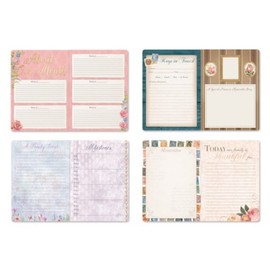 Punch Studio Gold Foil Soft Cover Guided Journal, Treasured Family Moments Peacock Planner 75846