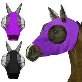 MLPKOI Fly Mask Horse, Super Comfort Stretchy Horse Fly Mask, Large Eye Space, Horse Mask with Ears Protector Protection, Fly Mask Breathable Skin-Friendly, Fly Mask Horses, Soft on Skin