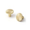 SORWDUERM 2 Pack Gold Cabinet Knobs Kitchen Solid Round Dresser