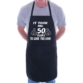 print4ucouk 50th Birthday It Took 50 Years BBQ Cooking Funny Novelty Apron Black
