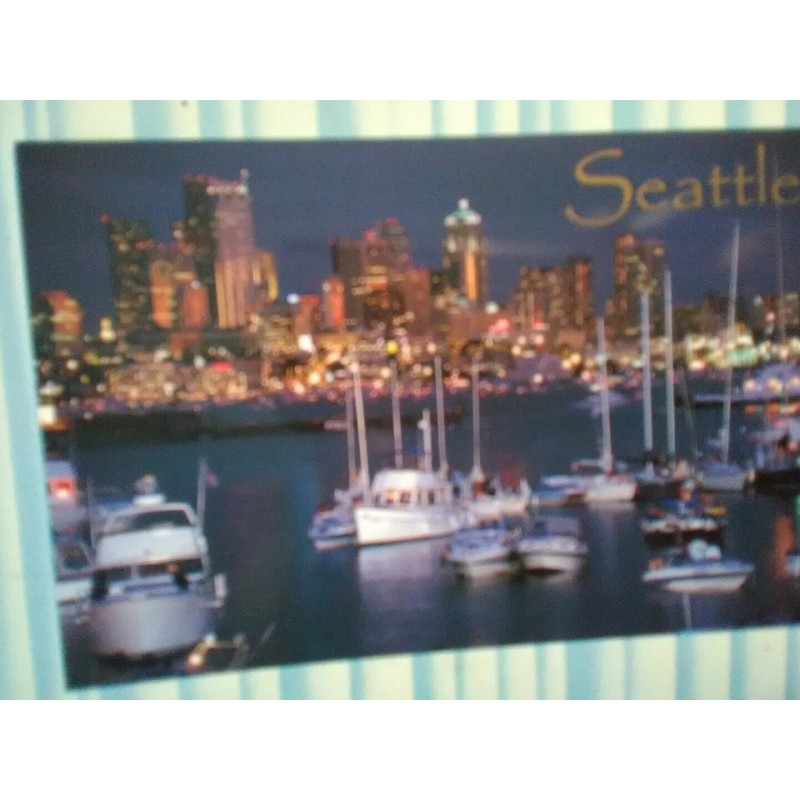 NEW PHOTO POST CARD SEATTLE @ DUSK BEAUTIFUL SEATTLE WASHINGTON