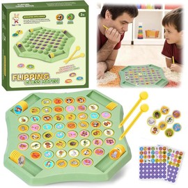 Flip Chess Memory Game for Toddlers & Adults - Animal Flip Chess Board Game, Supports 1-4 Players Learning Toy Interactive Development Fun